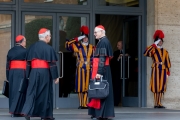 Vatican City : brazilian cardinals - Scherer, Majella agnelo, damasceno -  VII general congregation of Cardinals before the election of Pope Francis. Photo: Gustavo Kralj/Gaudiumpress