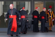 Vatican City: Cardinal Timothy Dolan and American Cardinals enter the IX Congregation of Cardinals, days before the election of Pope Francis. Photo: Gustavo Kralj/GaudiumpressImages
