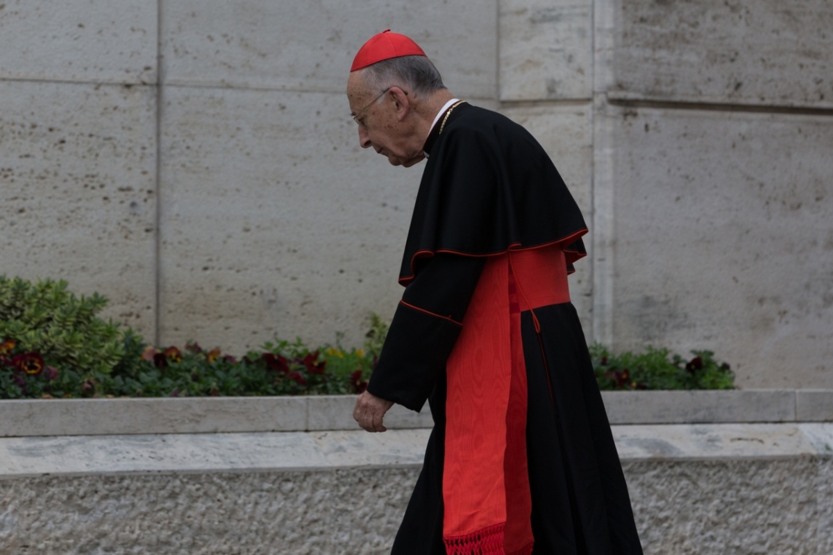 Vatican City : Camillo  cardinal Ruini - .VII general congregation of Cardinals before the election of Pope Francis. Photo: Gustavo Kralj/Gaudiumpress
