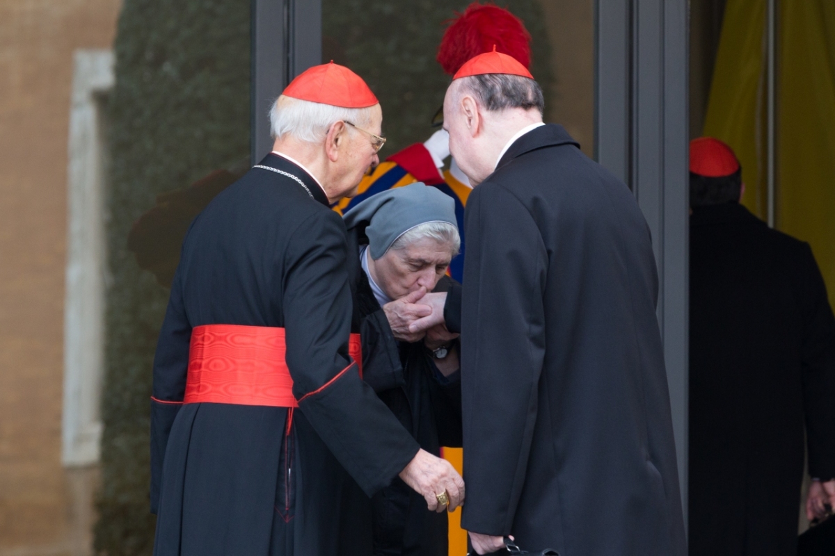 Vatican City: Cardinal Angelo Comastri -cardinal IX Congregation of Cardinals before the election of Pope Francis. Photo: Gustavo Kralj/GaudiumpressImages