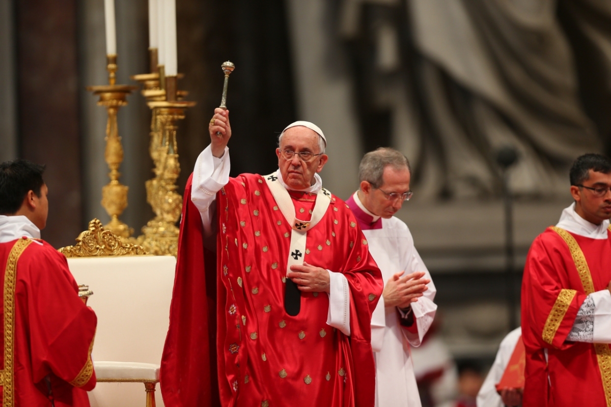 Pope Francis Pentecost Mass at St Peter's Basilica, Vatican.