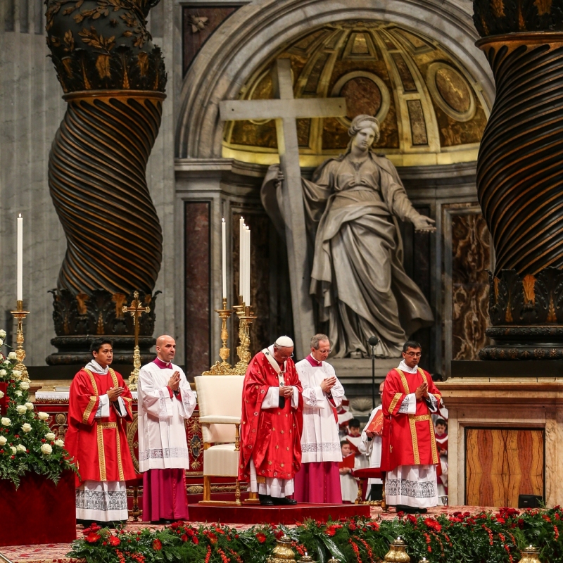 Pope Francis Pentecost Mass at St Peter's Basilica, Vatican.