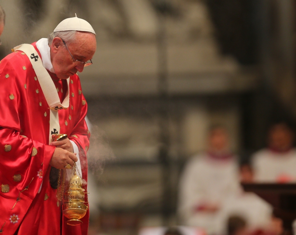 Pope Francis Pentecost Mass at St Peter's Basilica, Vatican.