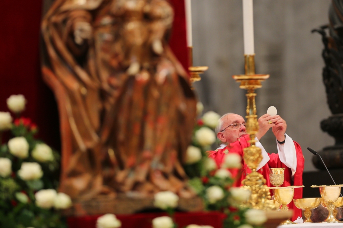 Pope Francis Pentecost Mass at St Peter's Basilica, Vatican.