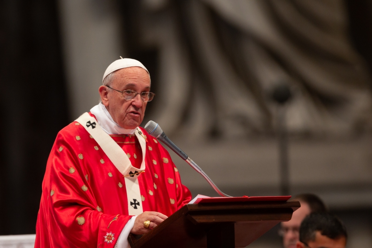 Pope Francis Pentecost Mass at St Peter's Basilica, Vatican.
